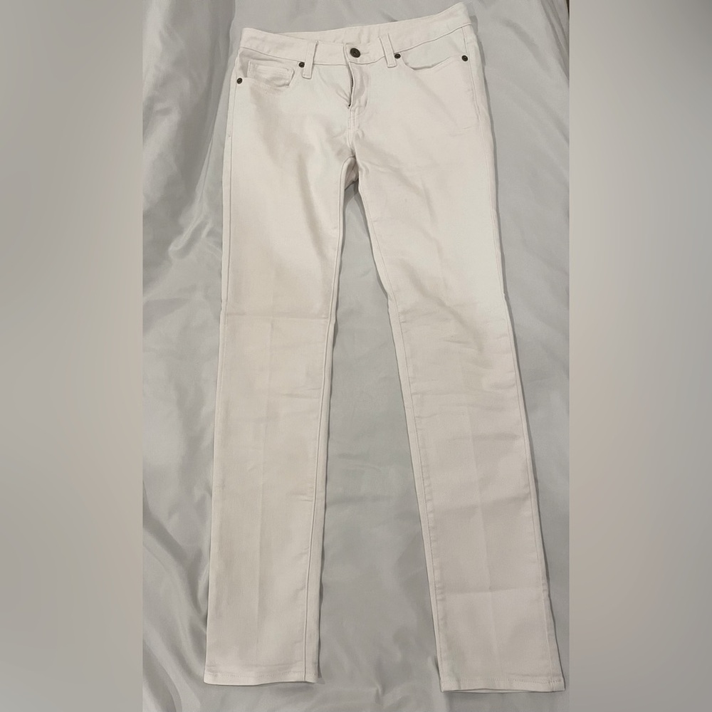 Mid-low rise white jeans